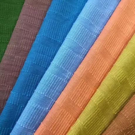 Factory direct sale 100% cotton plaid jacquard cut fabric for clothing and home textiles